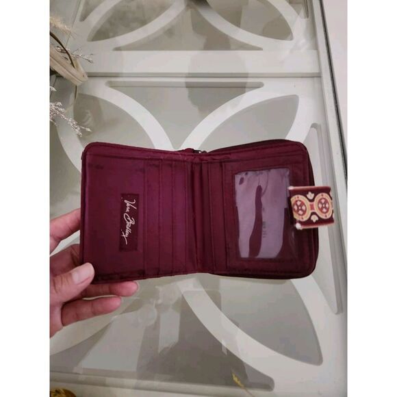 Vera Bradley Women's Burgundy Medallion Bifold Wallet, Card Slots ID Window - Picture 7 of 8